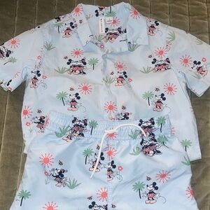 Janie and Jack Disney Light Blue Mickey Mouse Shirt